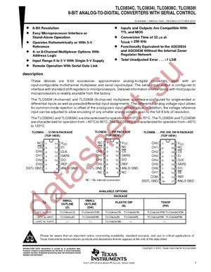 TLC0838INE4 datasheet  